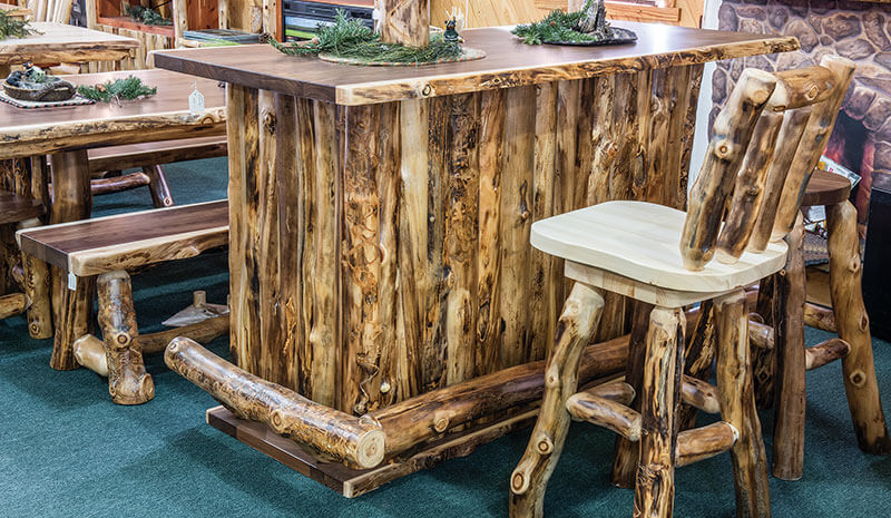 Dutchman Log Furniture Showroom Rustic Kitchen Island